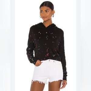 Revolve MICHAEL LAUREN Black Speckled Women's Hoodie size medium NWT